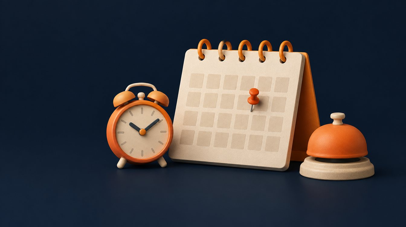 Calendar with a pinned appointment and reminders