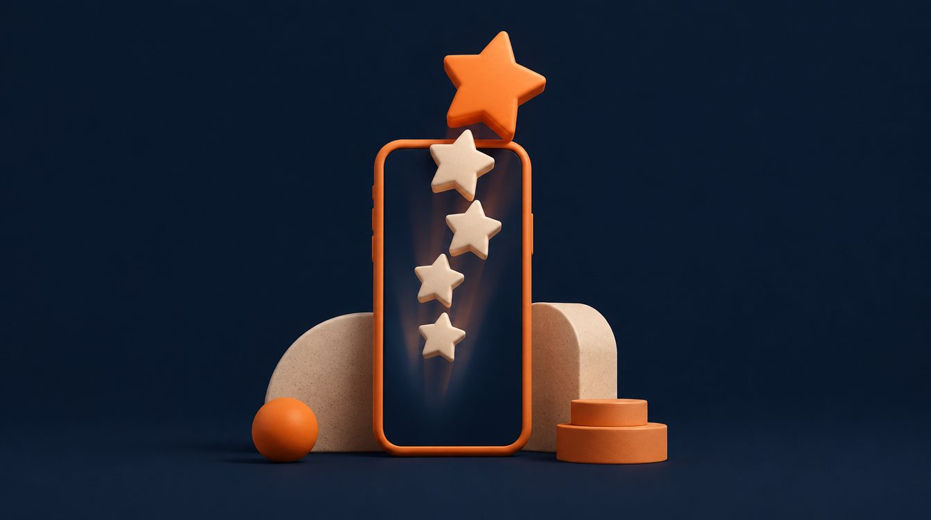Stars rising out of a phone