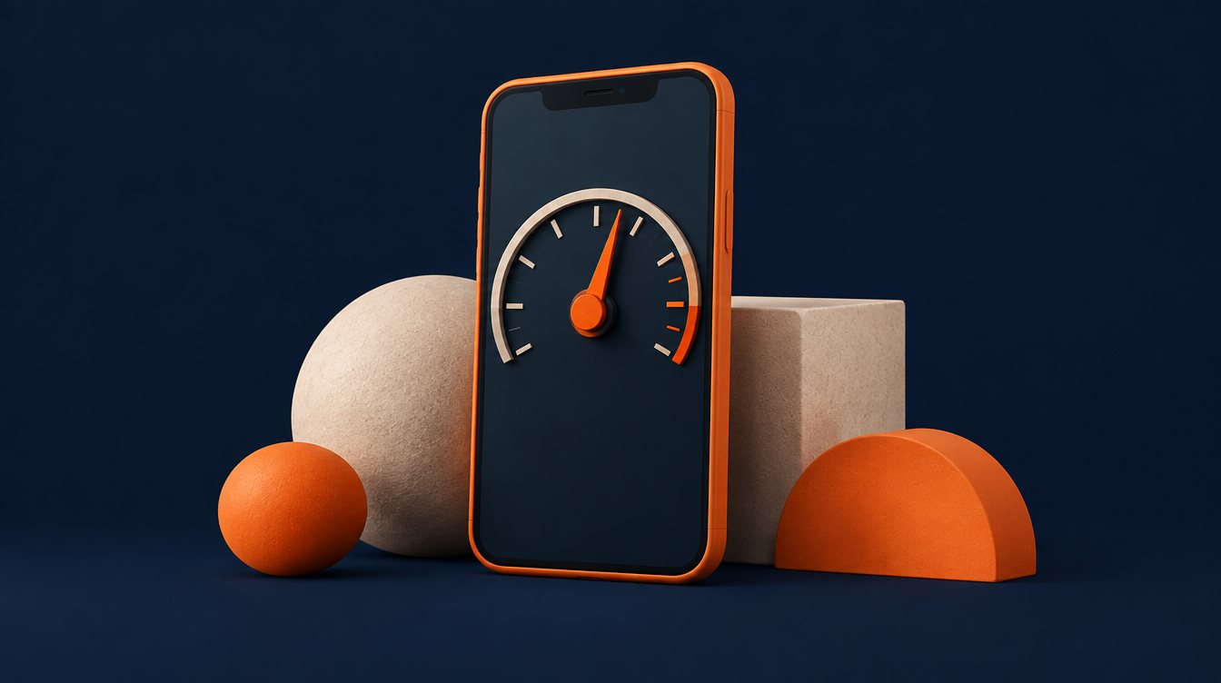 A phone with a speedometer on screen