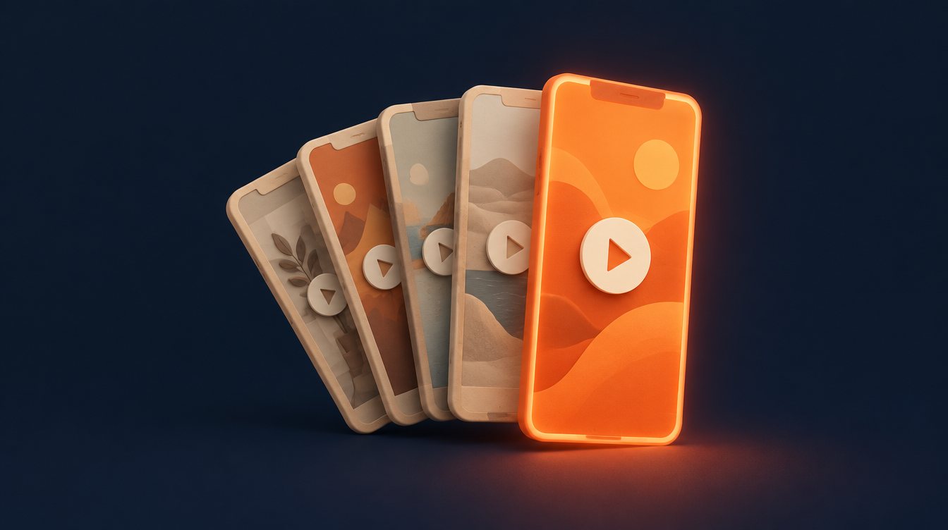 A fan of vertical video frames