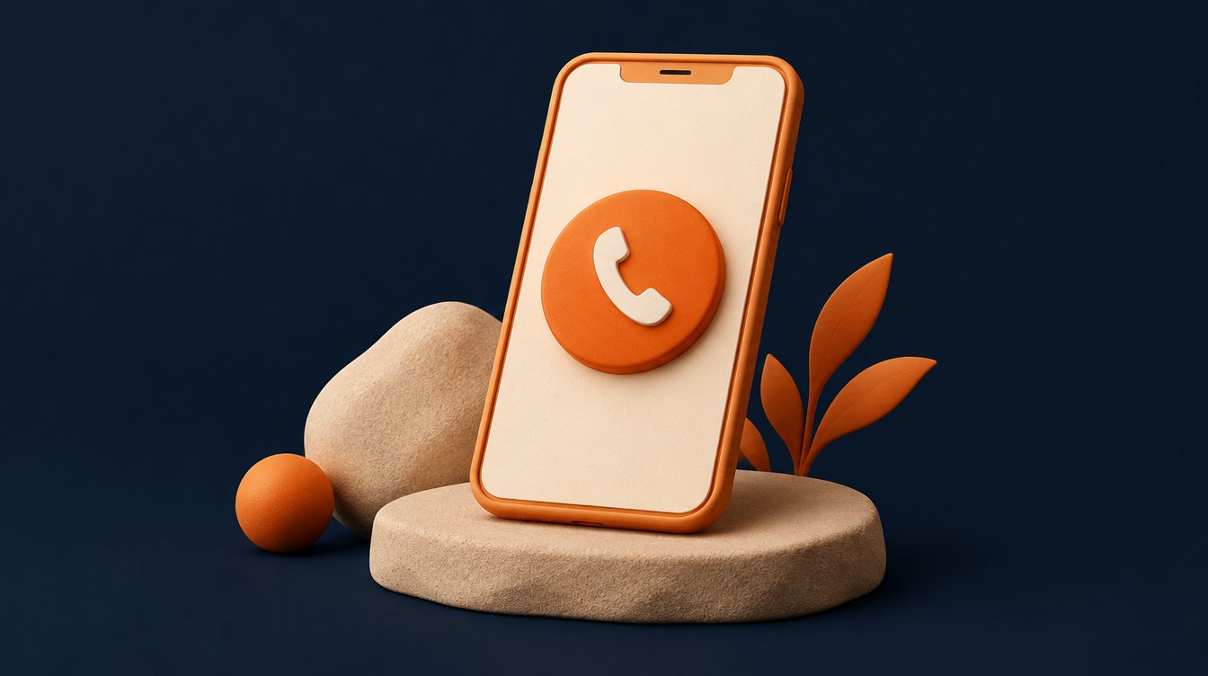 A phone screen with one big call button
