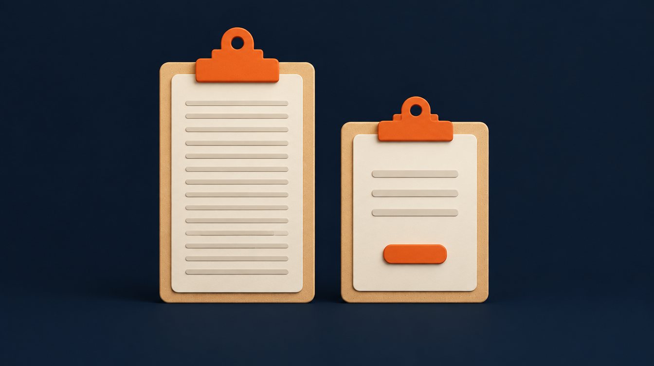 A long form beside a short one