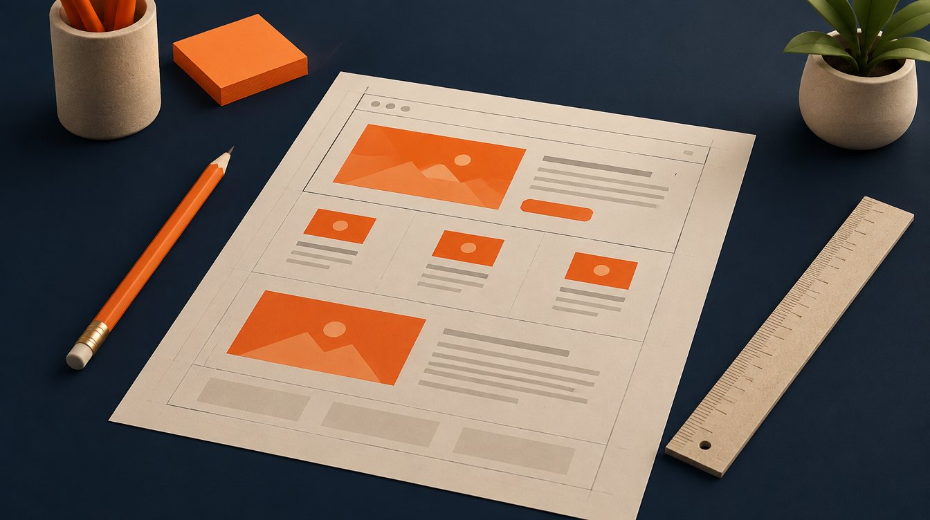 A blueprint of a web page